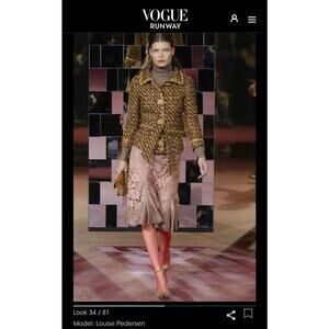 Dolce & Gabbana Vintage Pink Lace Detail Floral Pattern Skirt IT40